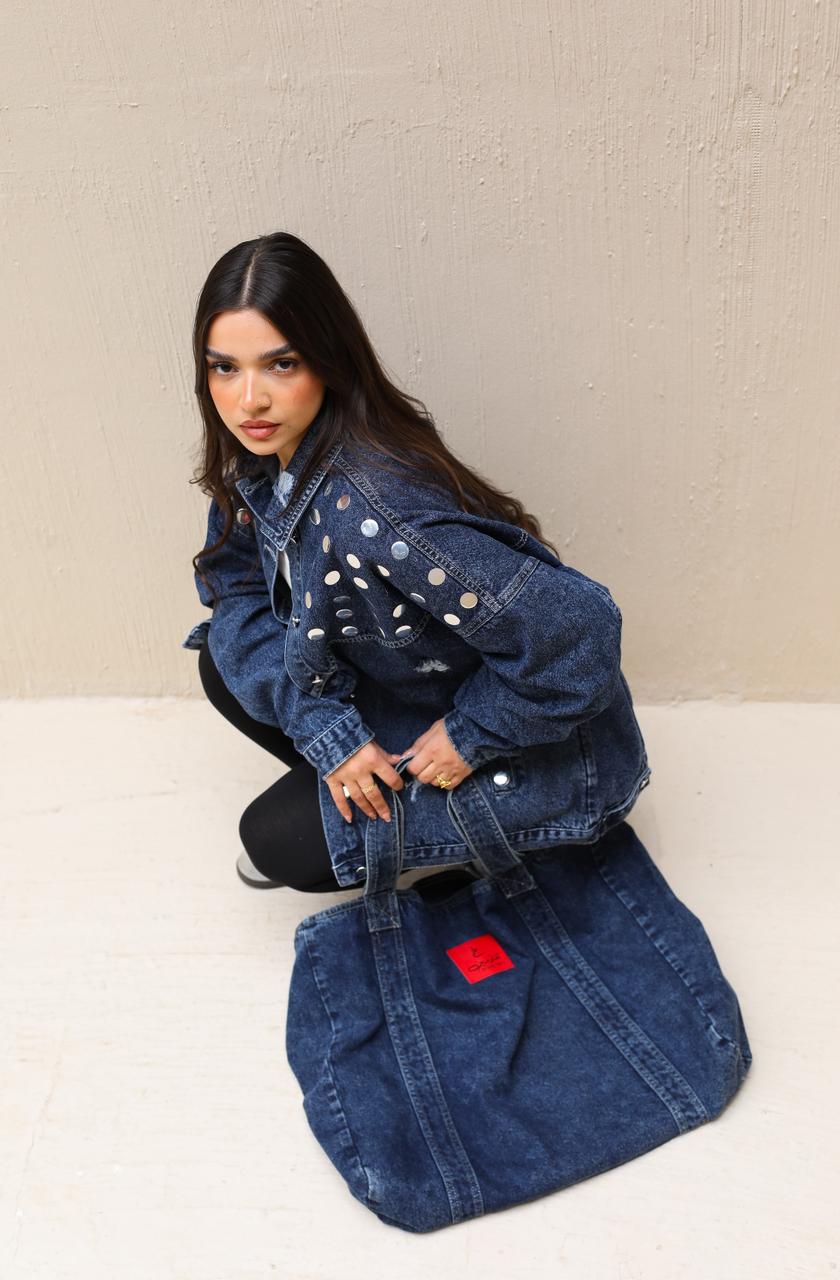 Denim Statement Bag - Dark blue