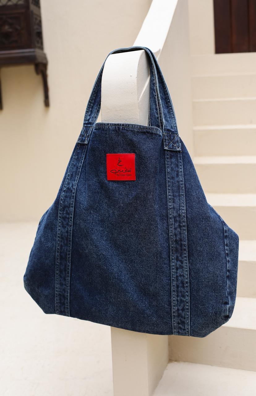 Denim Statement Bag - Dark blue