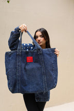 Denim Statement Bag - Dark blue