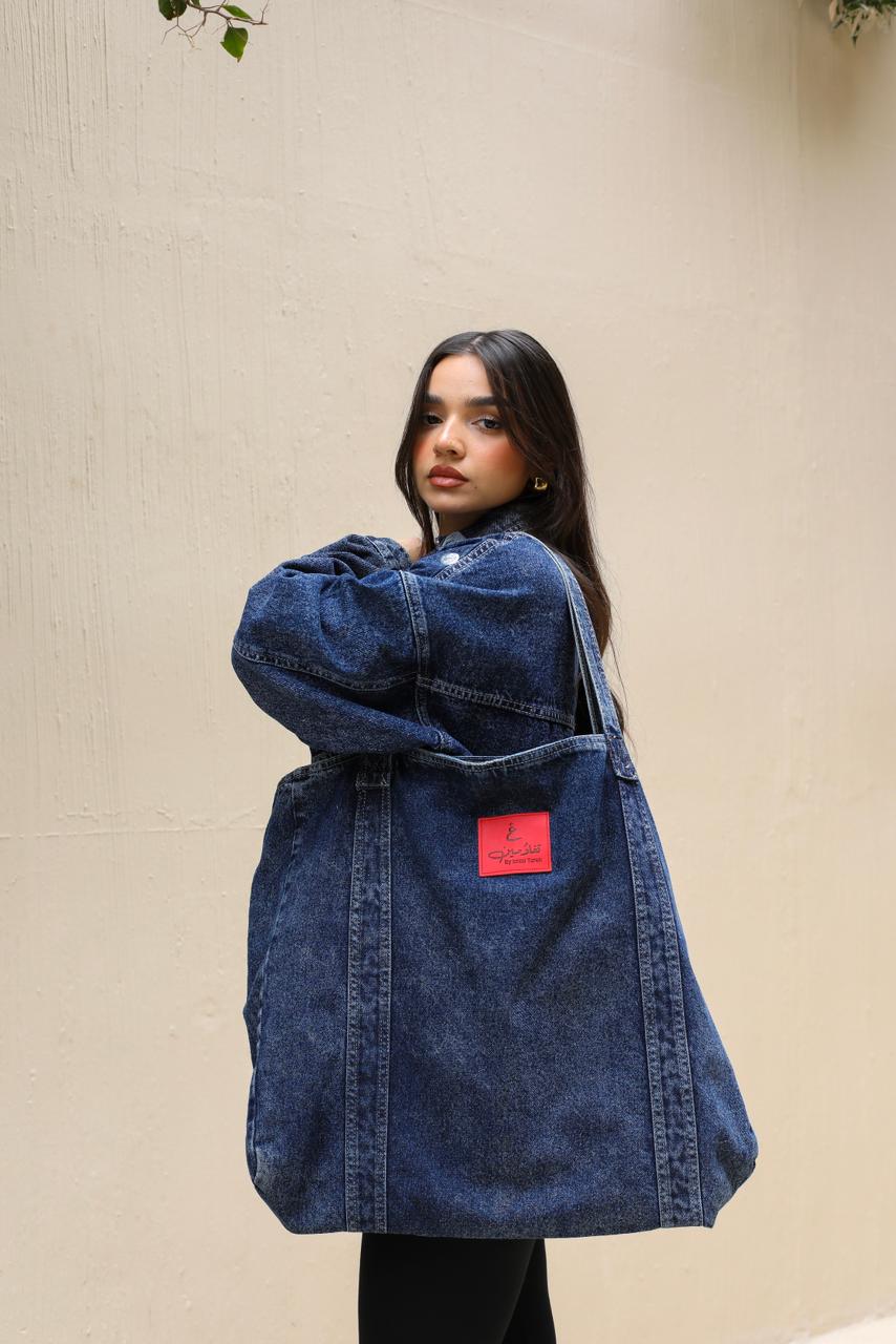 Studs Denim Jacket-Dark Blue