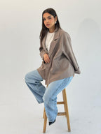 Oversized Summer Blazer-Mocka