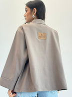 Oversized Summer Blazer-Mocka