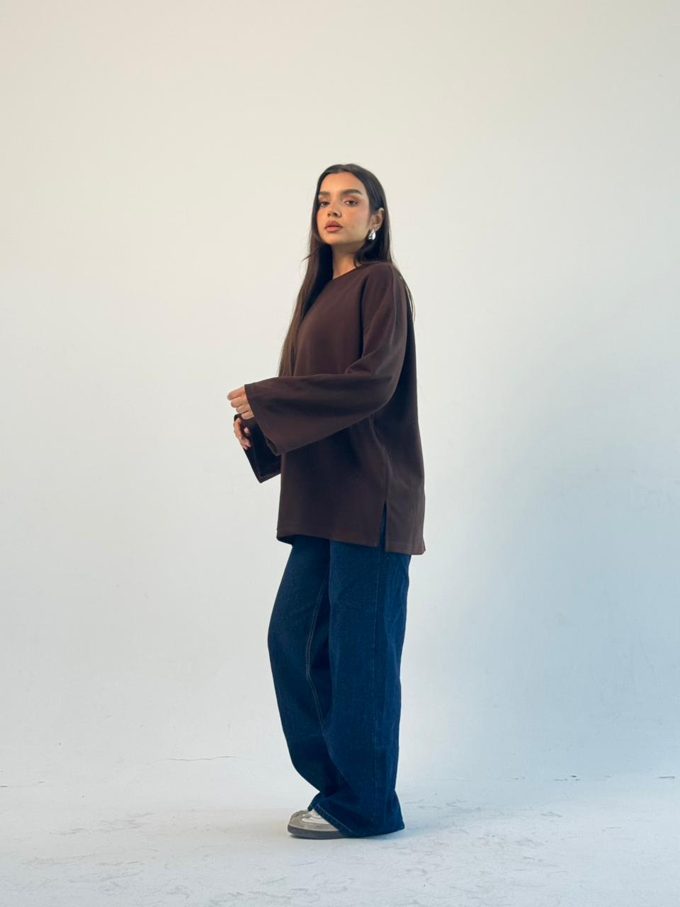 Daily Comfort Blouse - Brown
