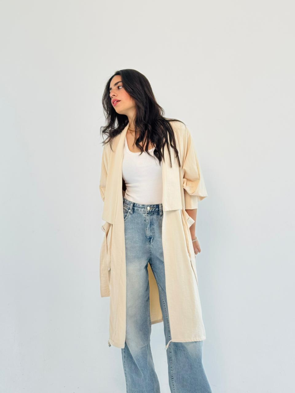 Summer Oversized Kimono-Beige