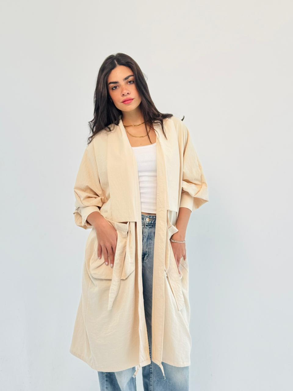 Summer Oversized Kimono-Beige