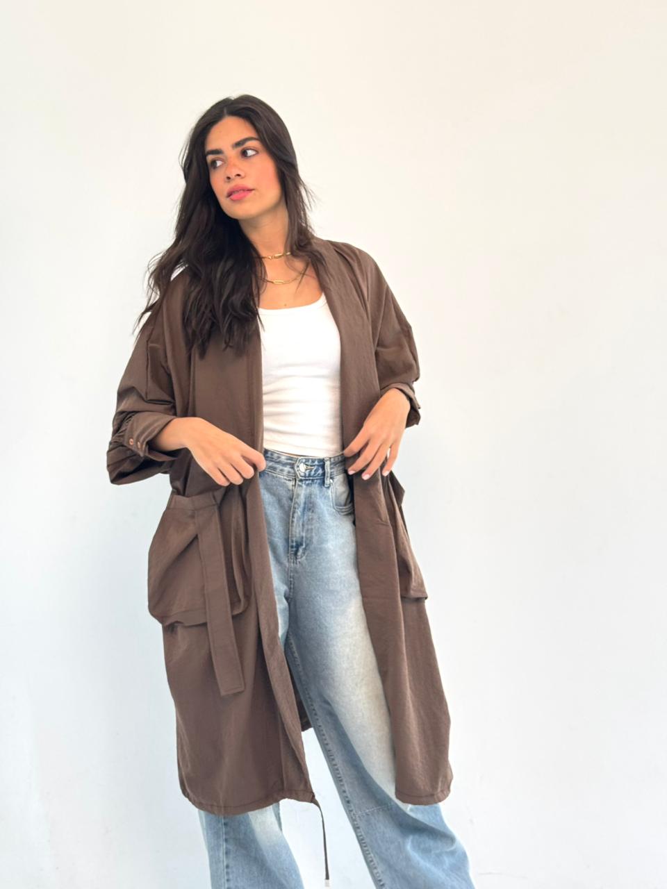 Summer Oversized Kimono-Brown