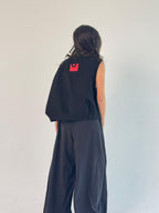 Oversized Cargo Zip Vest – Black