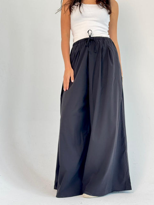 To-Go Wide Leg Pants- Black