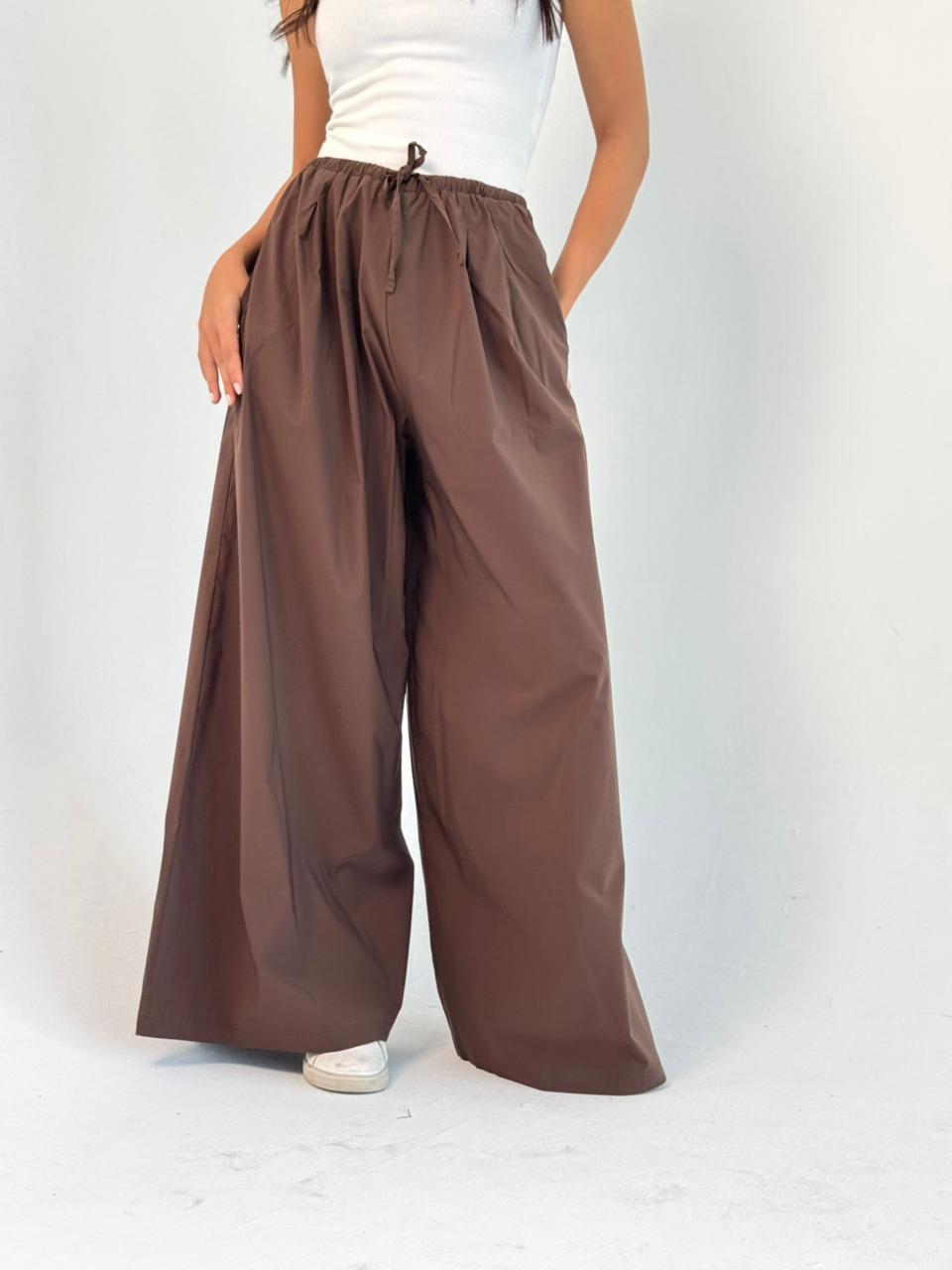 To-Go Summer Wide Leg Pants- Brown