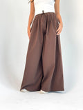 To-Go Summer Wide Leg Pants- Brown