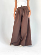 To-Go Summer Wide Leg Pants- Brown