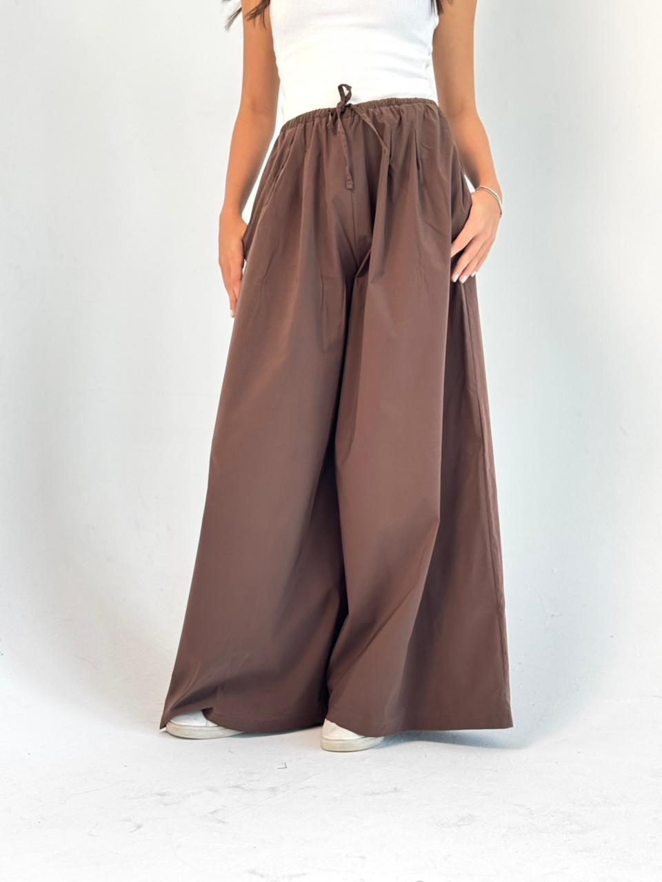 To-Go Summer Wide Leg Pants- Brown