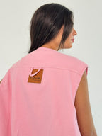 Oversized Cargo Zip Vest – Pink