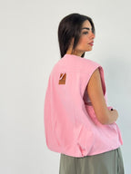 Oversized Cargo Zip Vest – Pink