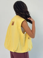 Oversized Cargo Zip Vest – Yellow