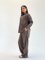 Galaxy Summer Set Embroidered Linen Set
- Brown