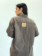 Galaxy Summer Set Embroidered Linen Set
- Brown