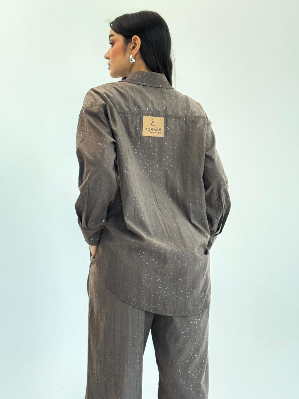 Galaxy Summer Set Embroidered Linen Set
- Brown