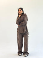 Galaxy Summer Set Embroidered Linen Set
- Brown