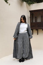 Snipped Summer Cotton Set-Dark Grey