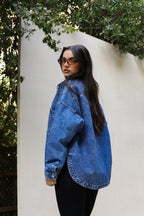 The Bow Denim Jacket -Dark blue