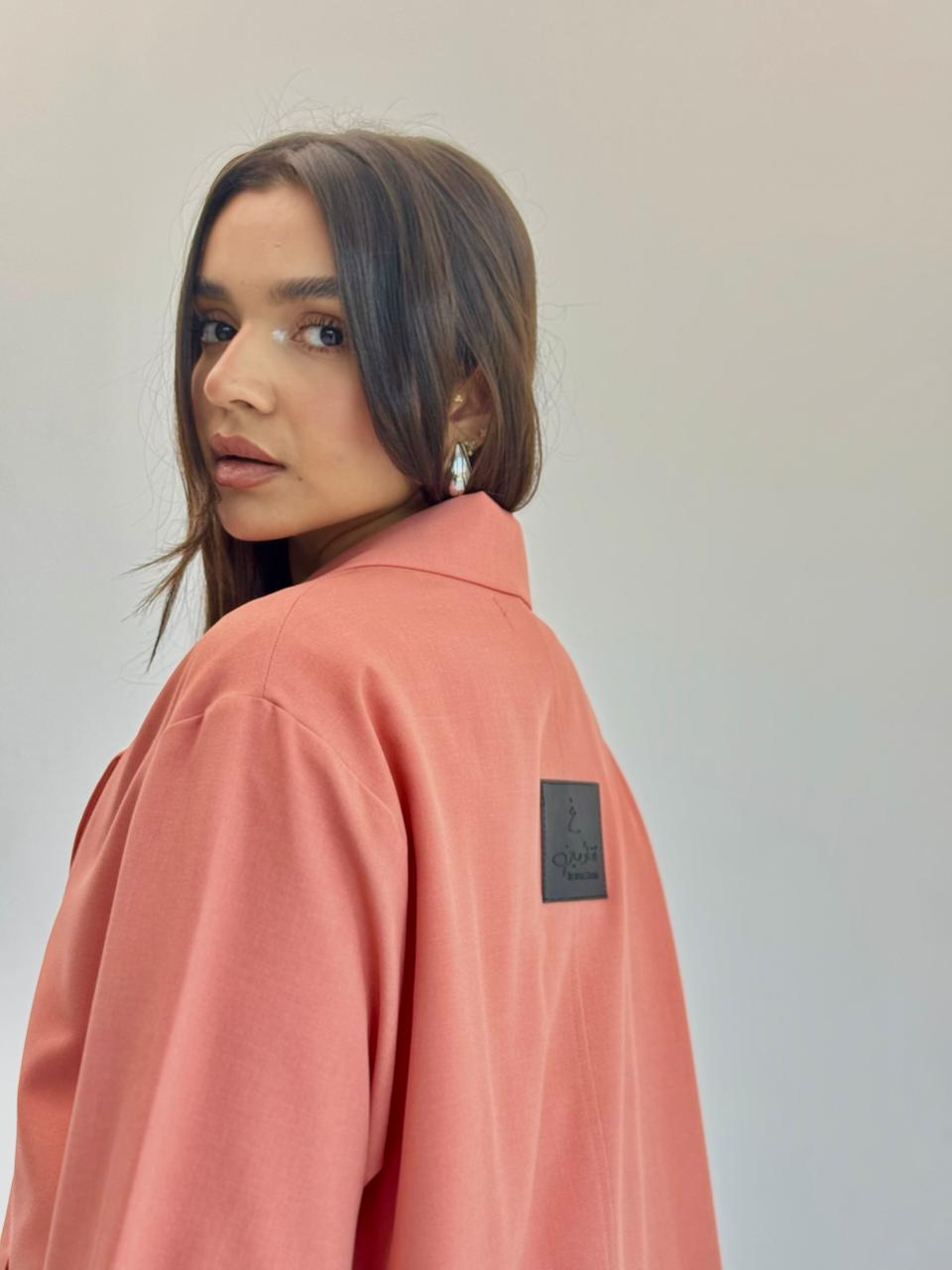 Oversized Summer Blazer-Peachy