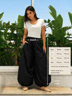 Oversized Balloon Pants-Maroon