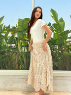 Boho Crochet Maxi Skirt