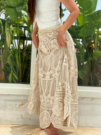 Boho Crochet Maxi Skirt