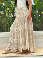 Boho Crochet Maxi Skirt