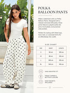 Polka Balloon Pants-White X Black