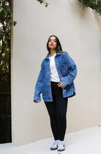 The Bow Denim Jacket -Dark blue