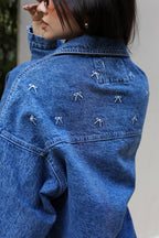 The Bow Denim Jacket -Dark blue