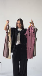 Oversized Long Cargo Vest –Biege