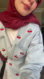 Cherry Whisper Denim Jacket 🍒