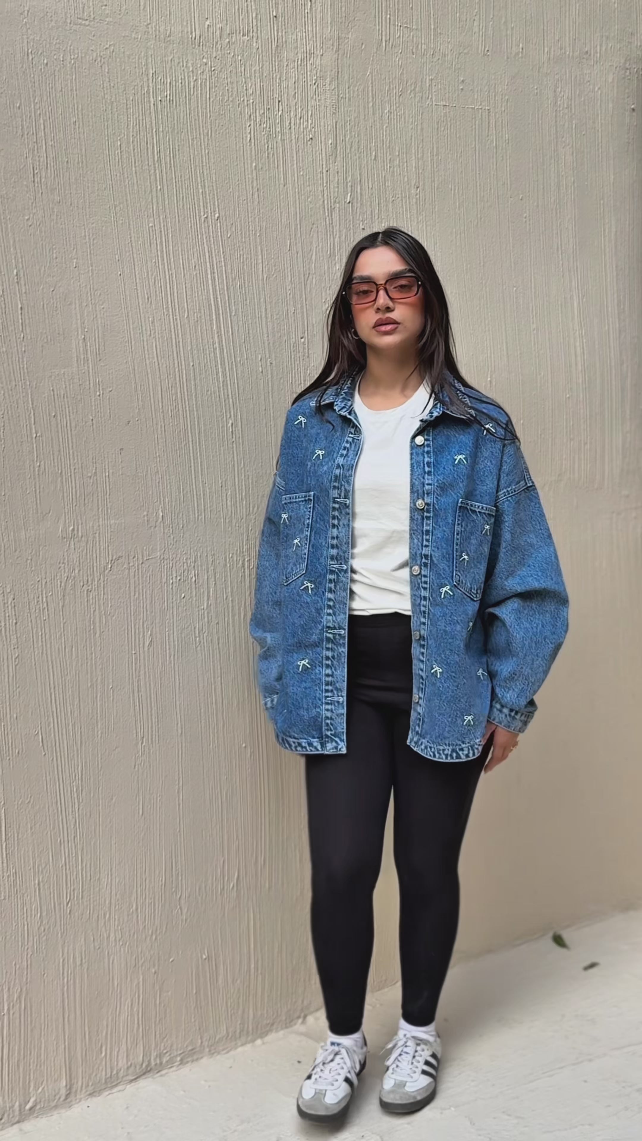 The Bow Denim Jacket -Dark blue