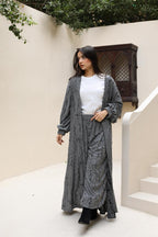 Snipped Summer Cotton Set-Dark Grey